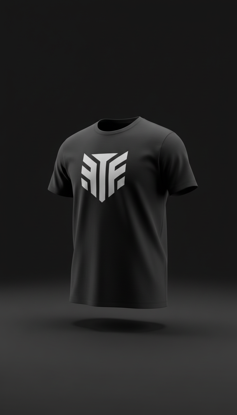 Camiseta negra símbolo contraste blanco y gris